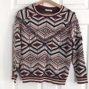 Patterned knit sweater